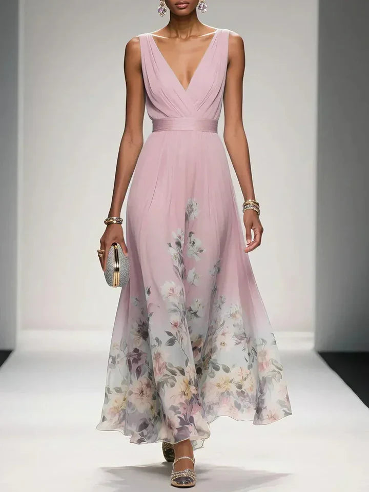 Roselle | Floral V-Neck Maxi Dress