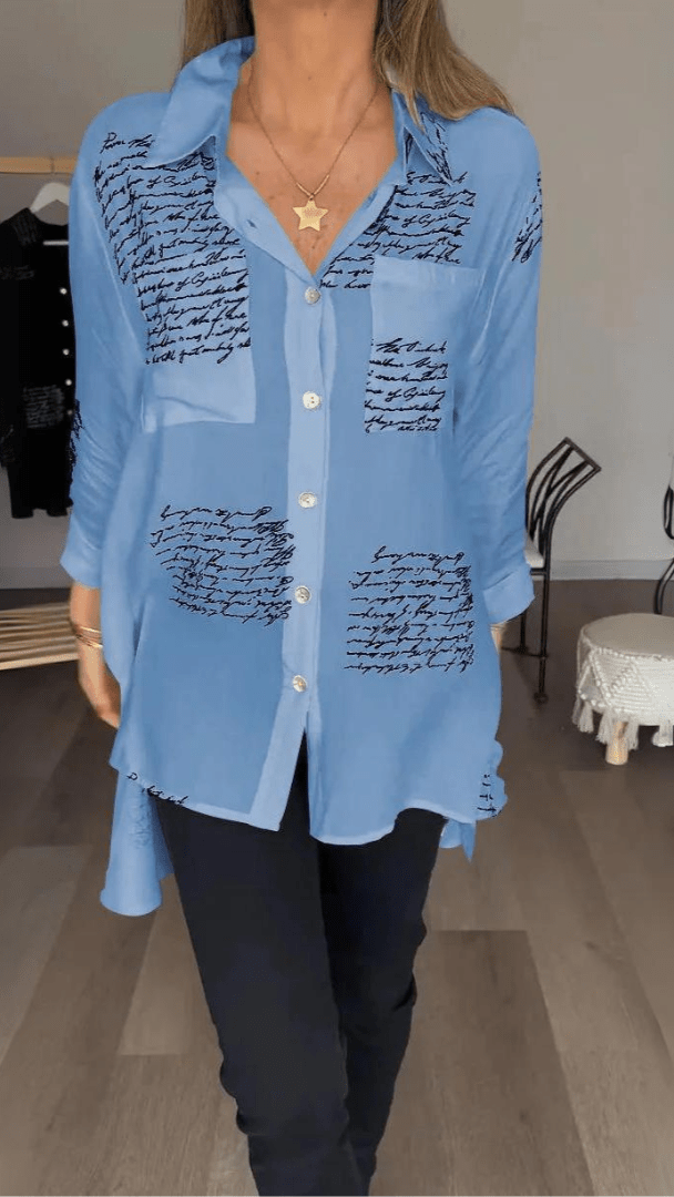Sabine | Relaxed Script-Print Shirt
