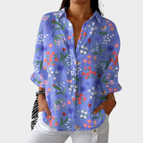 Lavender Wildflower Print Blouse