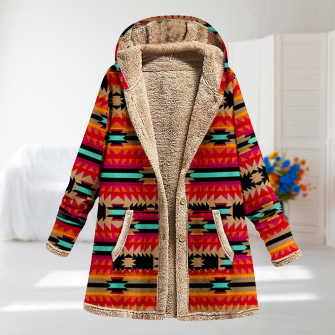 Annika | Patterned Hooded Coat