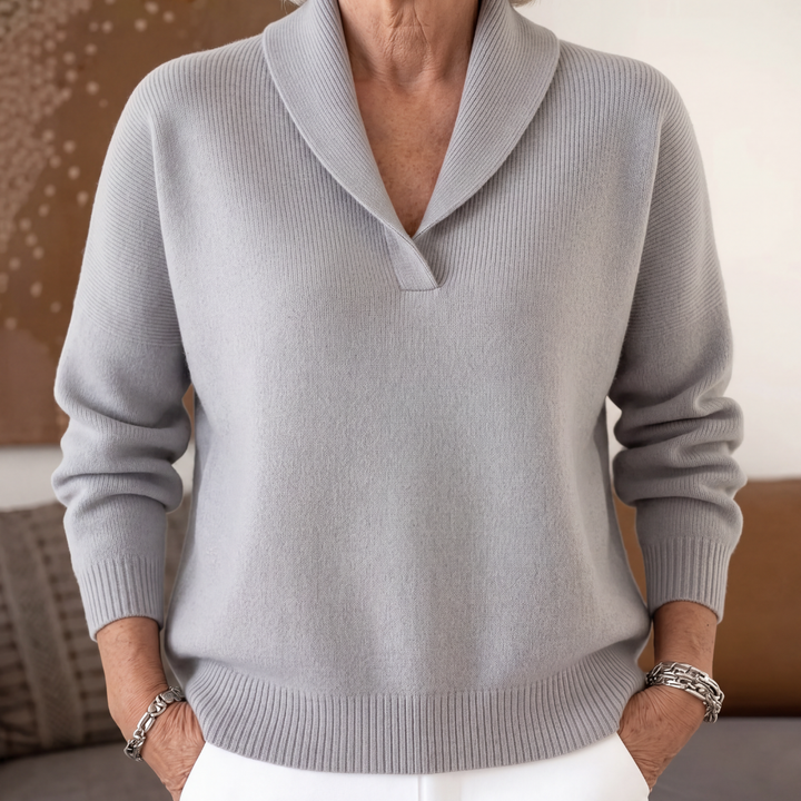 Cecile | Relaxed Shawl-Collar Sweater