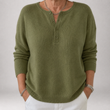 Sabine | Relaxed Button Henley Sweater