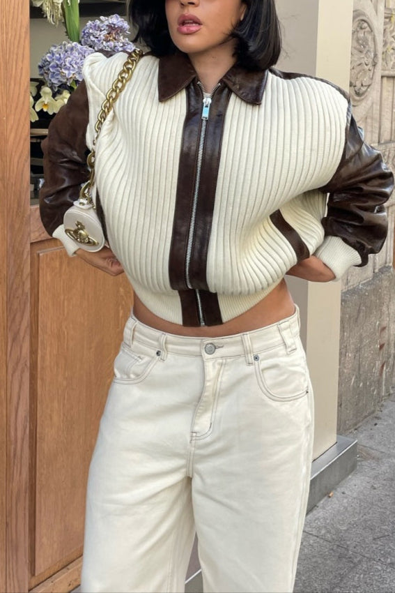 Solene | Color-Blocked Bomber Jacket