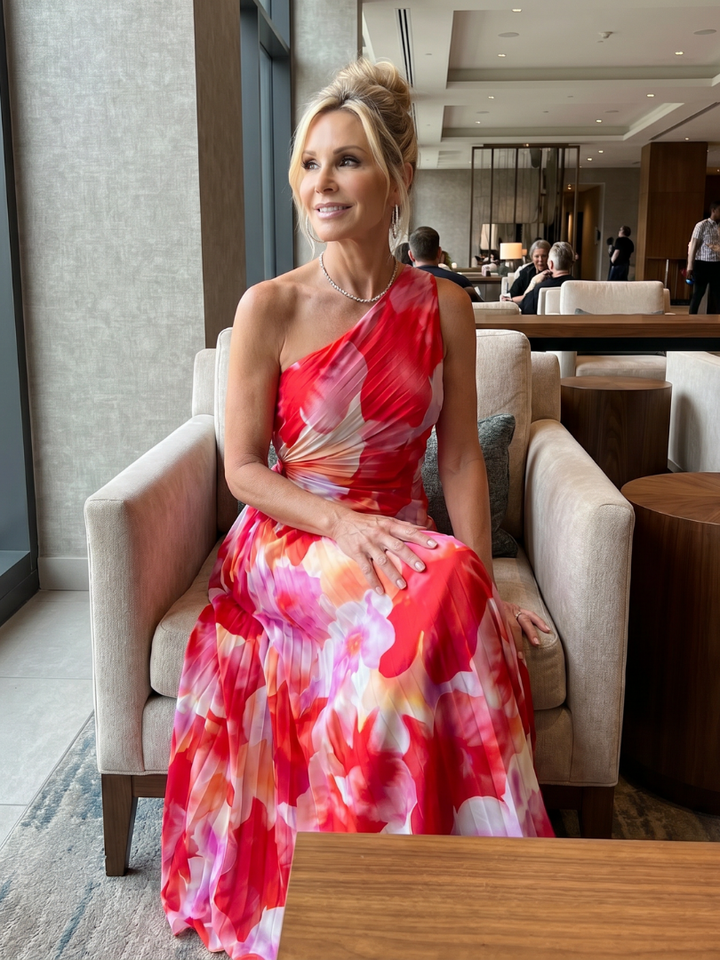 Sloane | One-Shoulder Pleated Maxi Dress