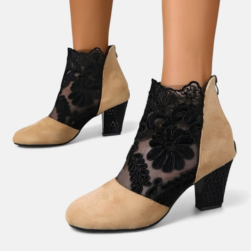 Corinthia | Lace-Detail Block Heels