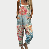 Coral Patchwork Bloom Overalls