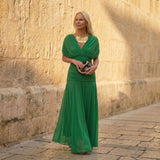 Yvette | Draped Batwing Maxi Dress