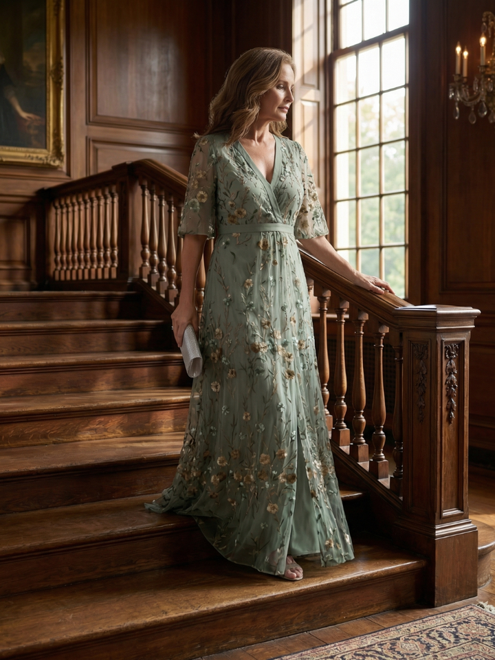 Amara | Floral V-Neck Maxi Dress