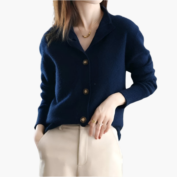 Eleanora | Collared Button-Up Cardigan
