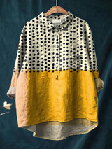 Verena | Color-Blocked Dot-Print Shirt