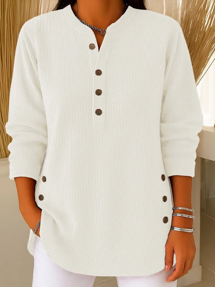 Thea | Button-Detail Henley Top