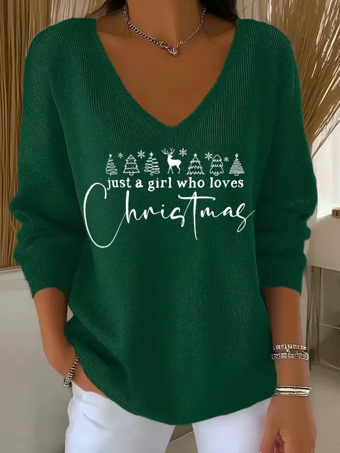 Saskia | Festive V-Neck Sweater
