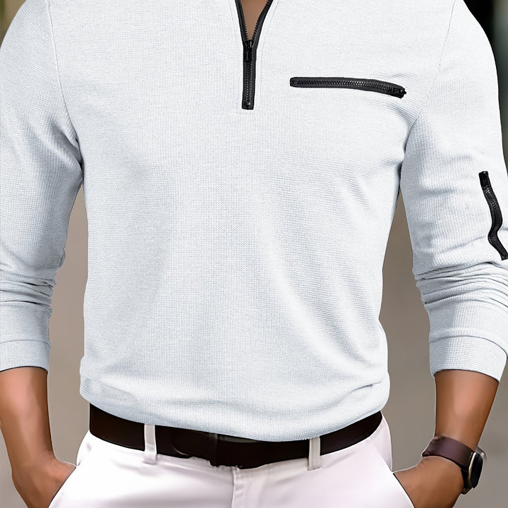 Harvey | Men's Textured Waffle Quarter-Zip Pullover