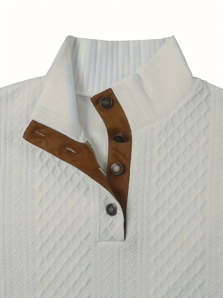 Hudson | Cable-Knit Button Henley Sweater