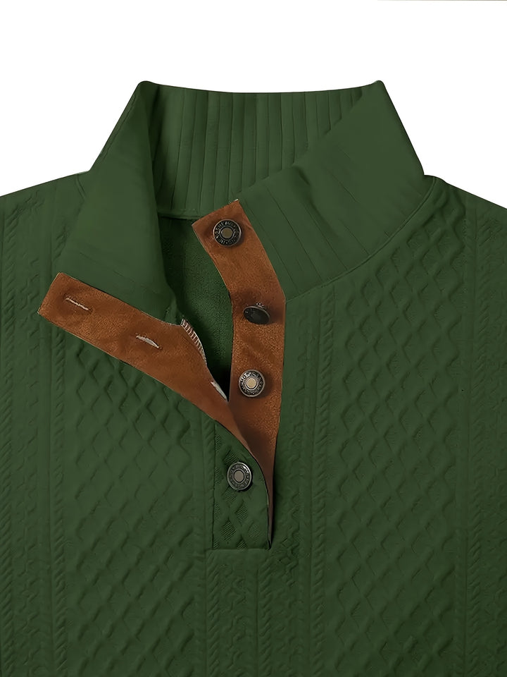Hudson | Cable-Knit Button Henley Sweater