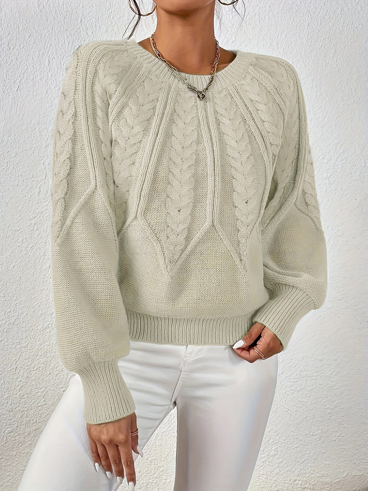 Greta | Cable-Knit Round-Neck Sweater