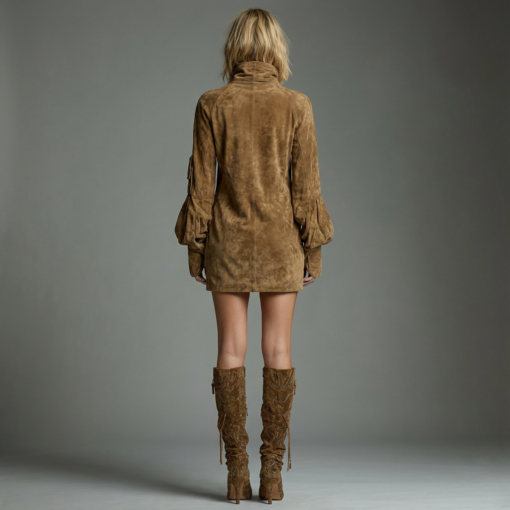 Rosina | Vintage-Inspired Turtleneck Mini Dress
