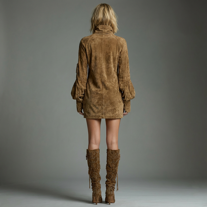 Rosina | Vintage-Inspired Turtleneck Mini Dress