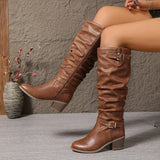 Juliana | Slouchy Buckle Knee-High Boots