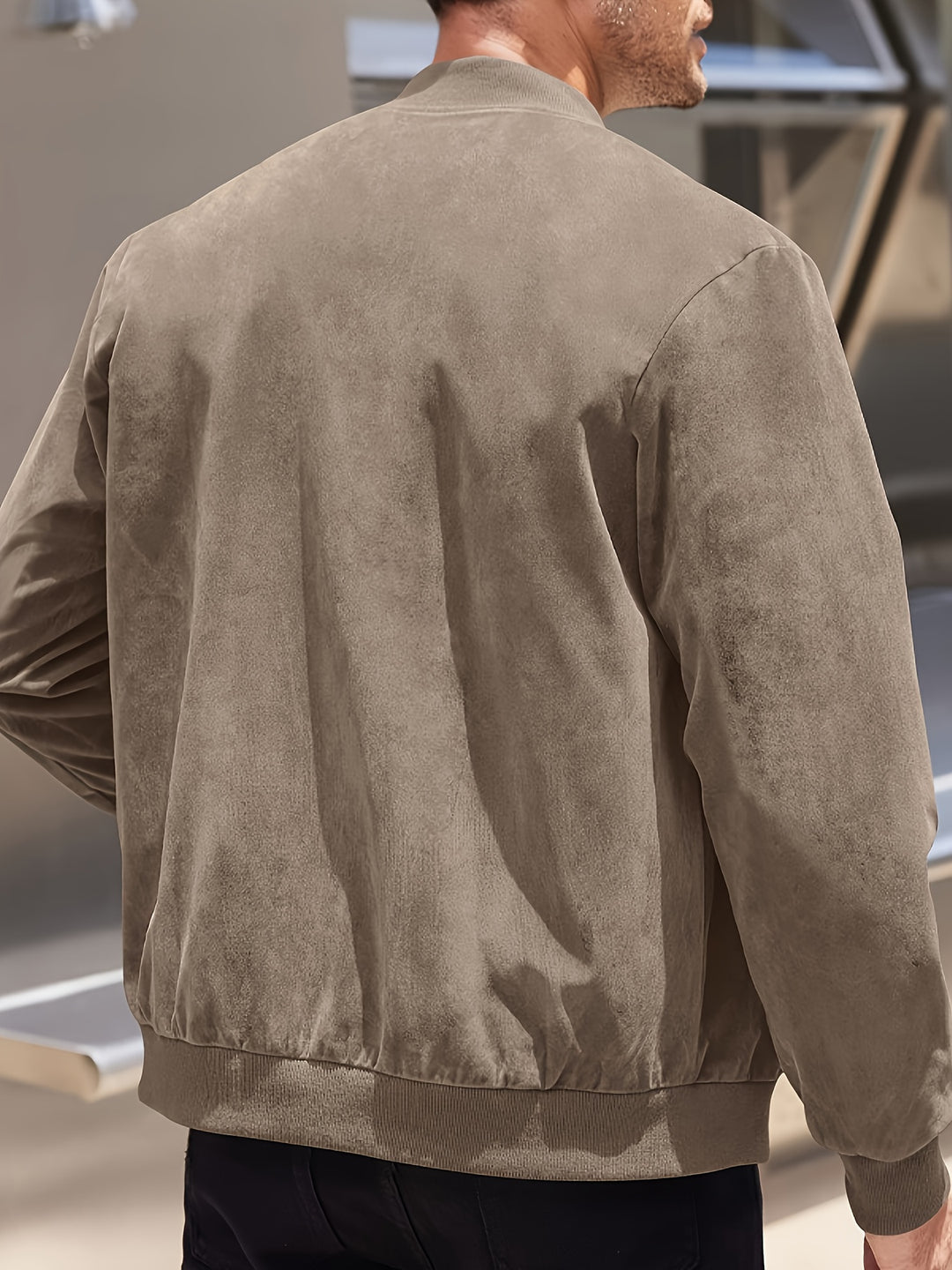 Flint | Men's Zip-Up Bomber Jacket with Stand Collar