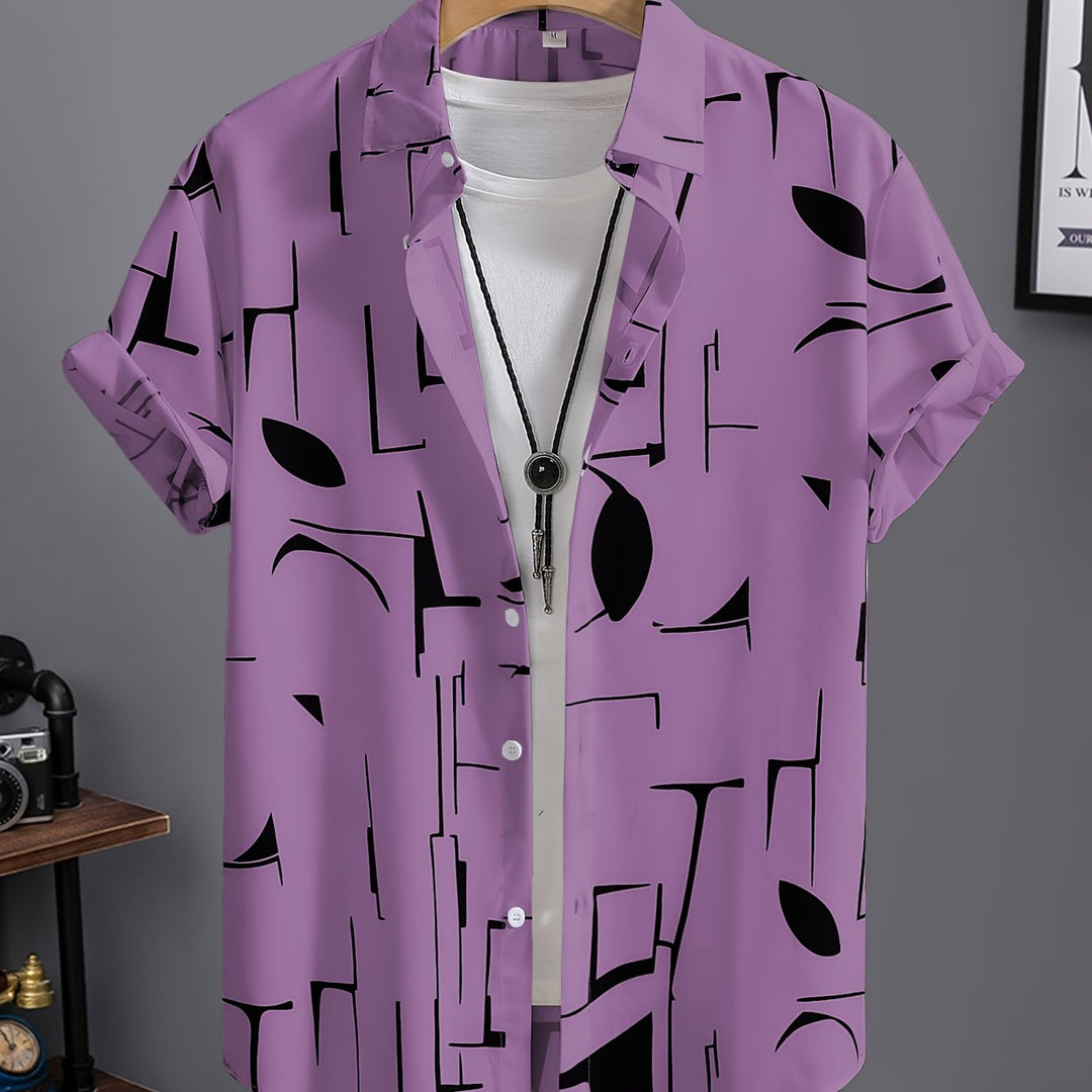 Calder | Men's Beach Print Short Sleeve Shirt