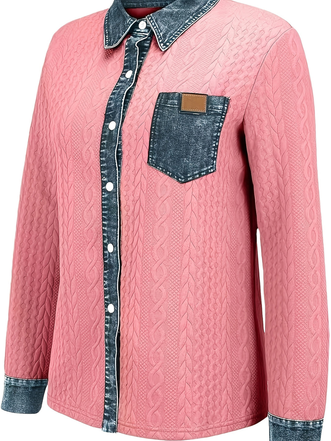 Sybil | Textured Contrast-Trim Shirt