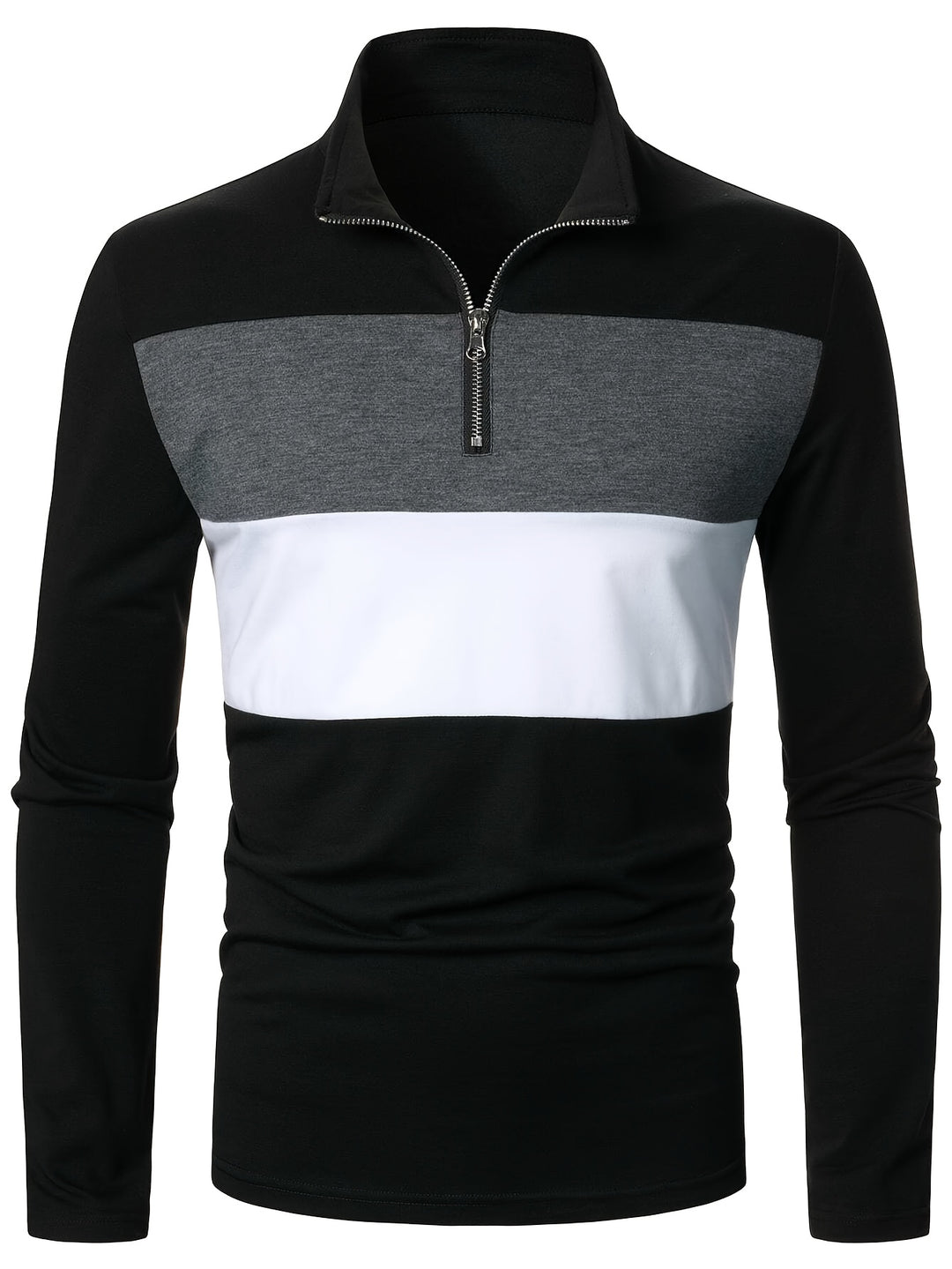 Spencer | Color-Block Quarter-Zip Polo Shirt