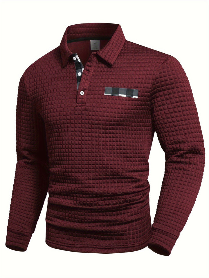 Hollis | Textured Long-Sleeve Polo Shirt