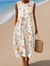 Lavinia | Floral Sleeveless Midi Dress