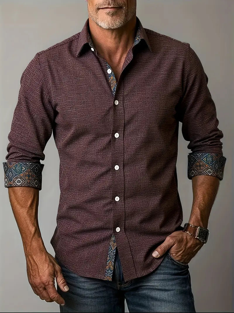 Rowland | Refined Contrast-Trim Button-Up Shirt