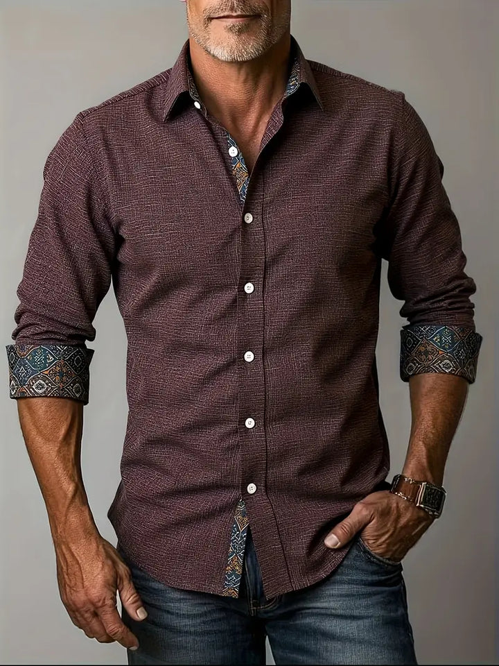 Rowland | Refined Contrast-Trim Button-Up Shirt