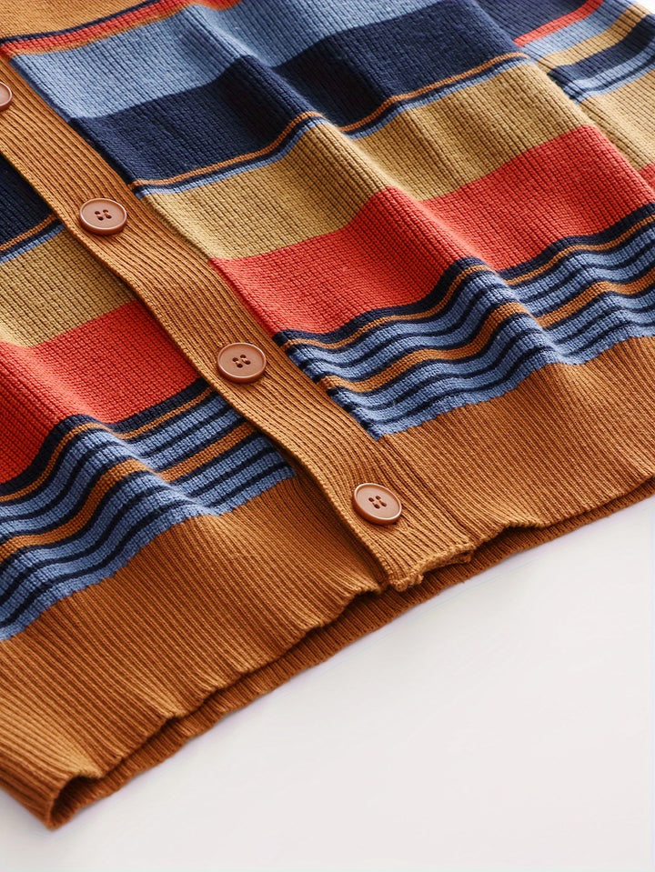 Malcolm | Striped Button-Front Cardigan