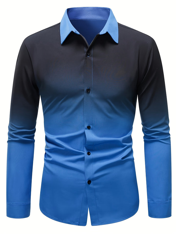 Ambrose | Men's Gradient Print Long Sleeve Shirt
