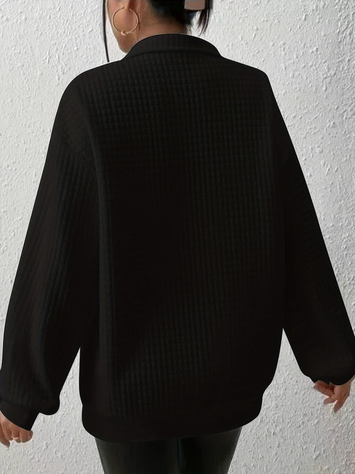 Adelina | Quarter-Zip Textured Sweater