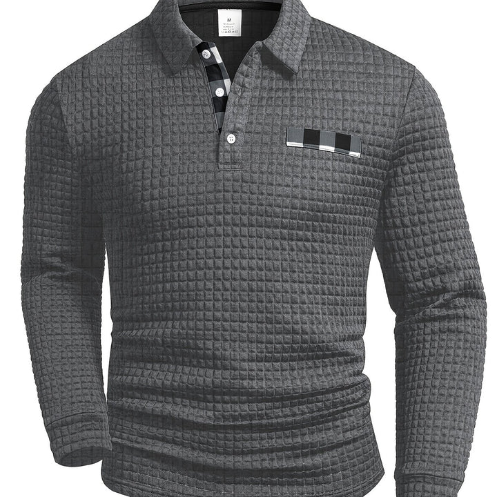 Hollis | Textured Long-Sleeve Polo Shirt
