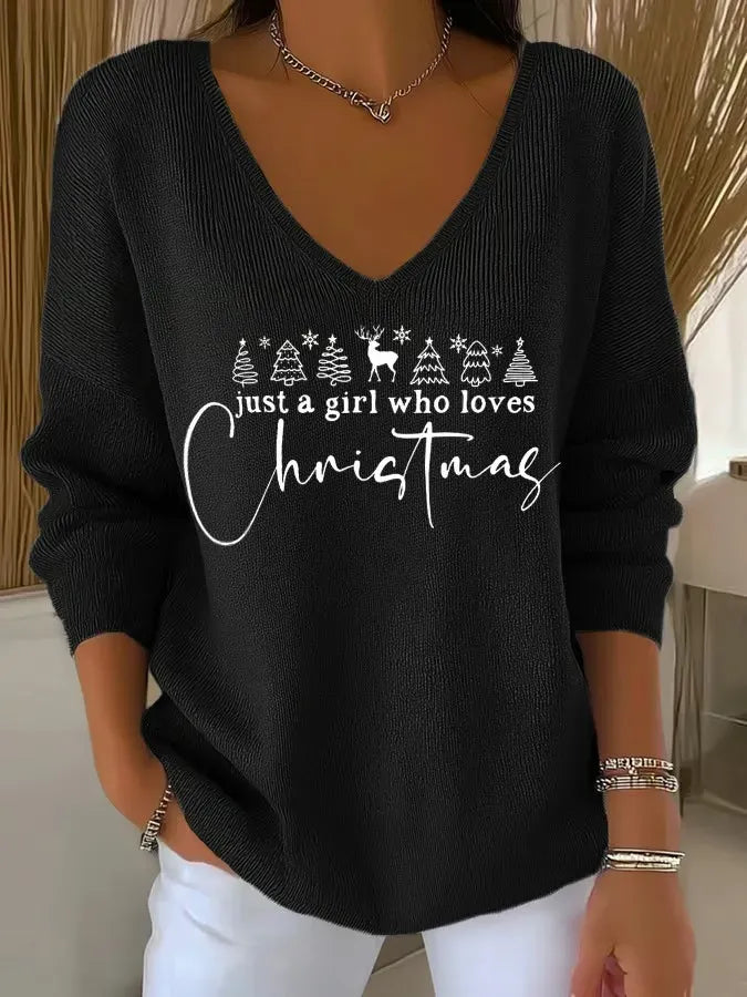 Saskia | Festive V-Neck Sweater