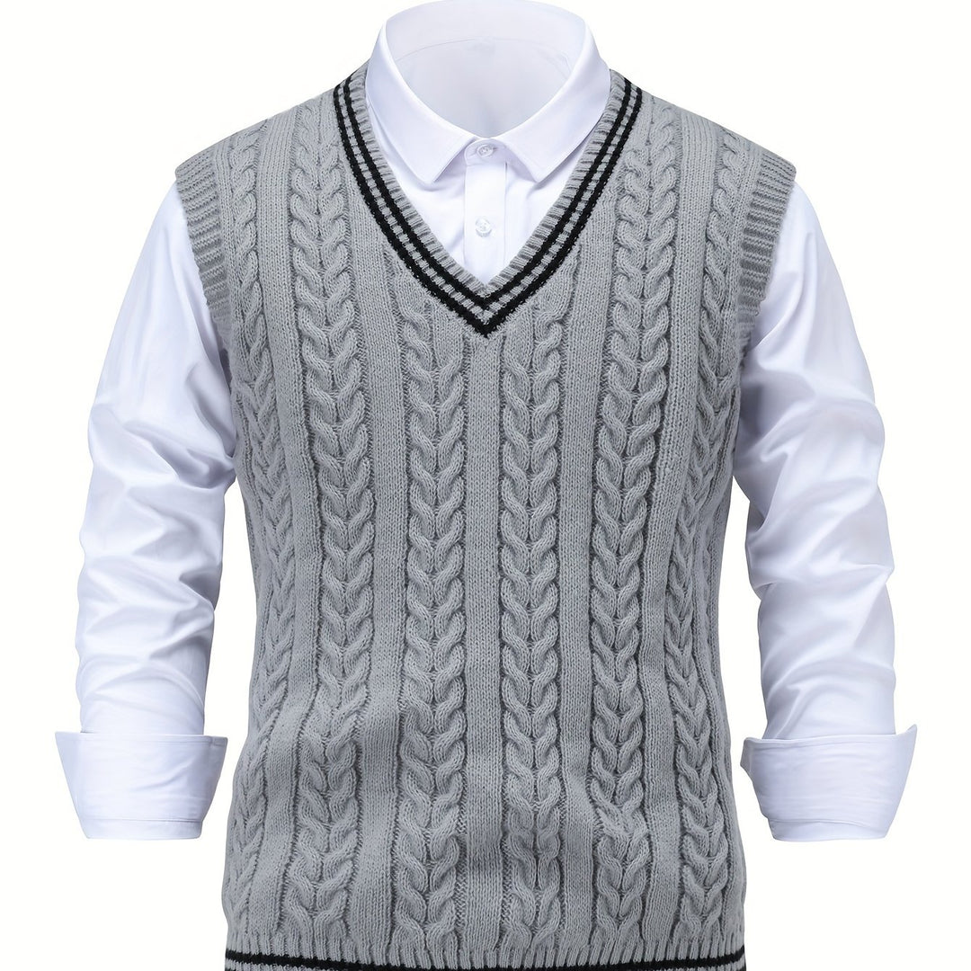 Winston | Cable-Knit V-Neck Sweater Vest