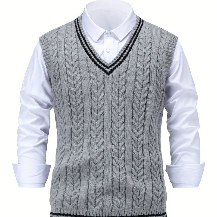 Winston | Cable-Knit V-Neck Sweater Vest