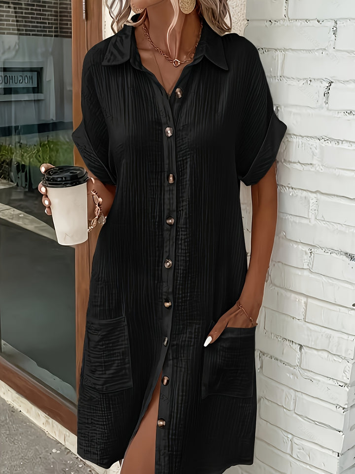 Estelle | Relaxed Button-Front Shirt Dress