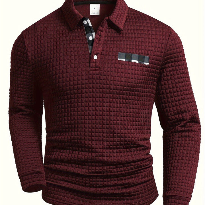 Hollis | Textured Long-Sleeve Polo Shirt