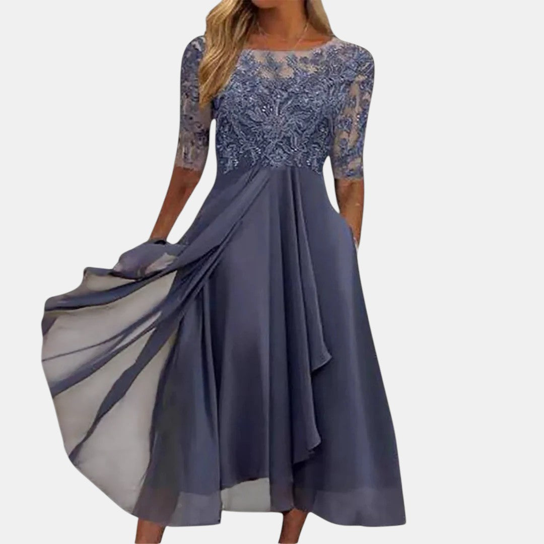 Louisa | Floral Lace Evening Dress