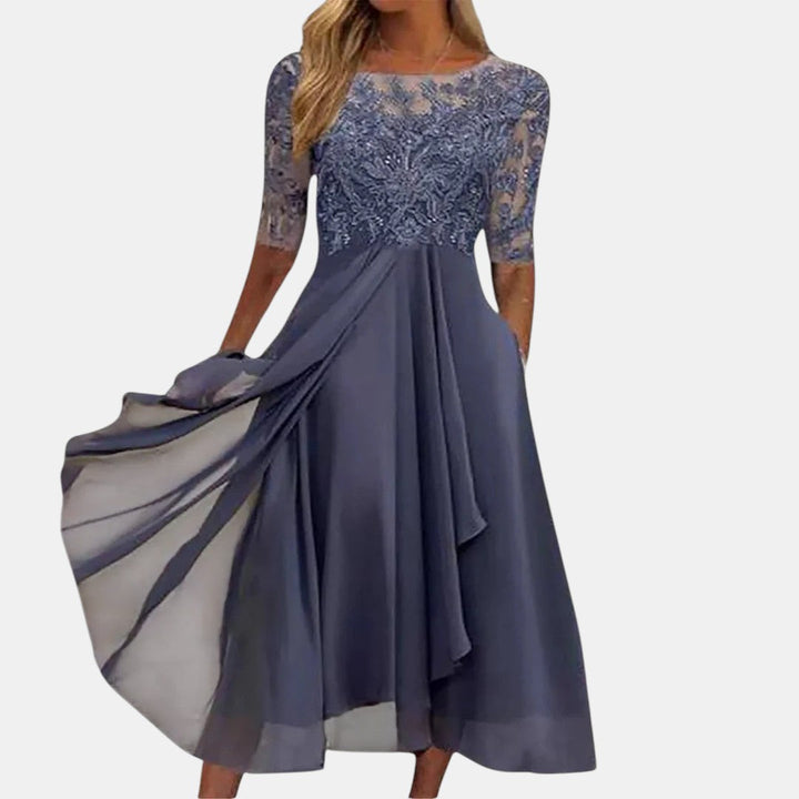 Louisa | Floral Lace Evening Dress