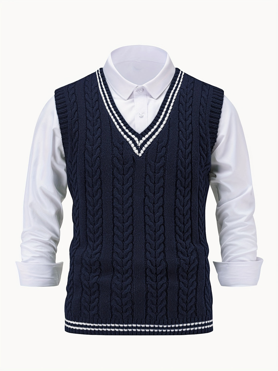 Winston | Cable-Knit V-Neck Sweater Vest