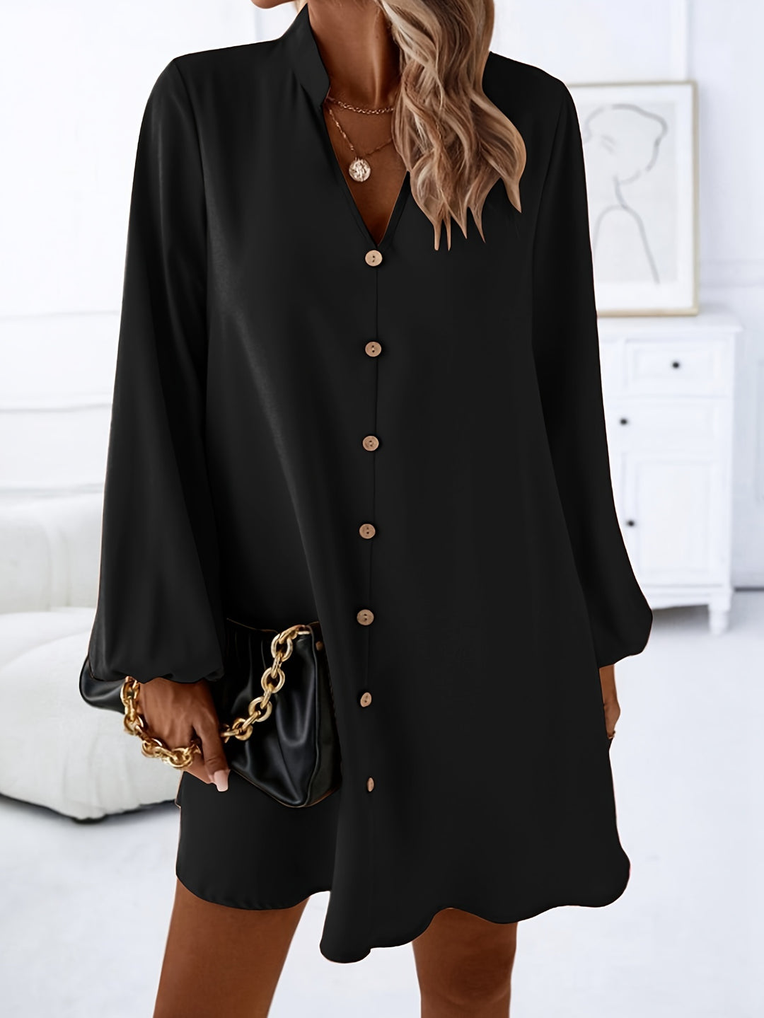 Eleanora | Relaxed Button-Front Shirt Dress