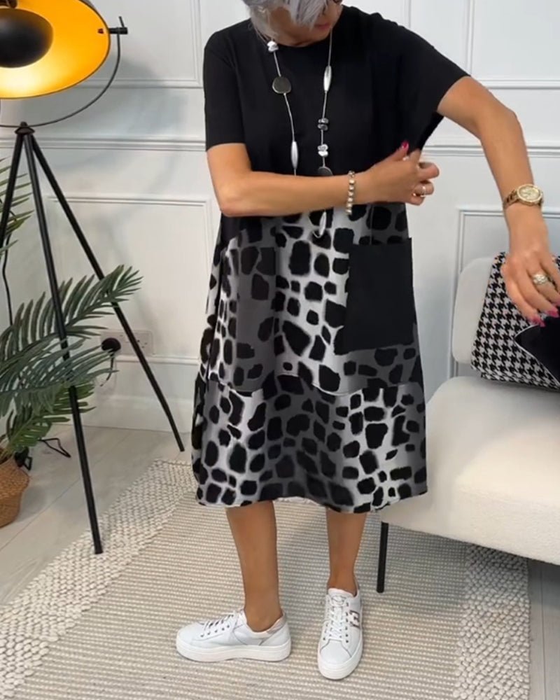Marnie | Contrast Print Midi Dress