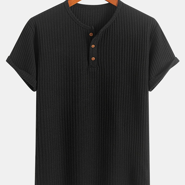 Augustus | Men's Ribbed Knit Henley T-Shirt