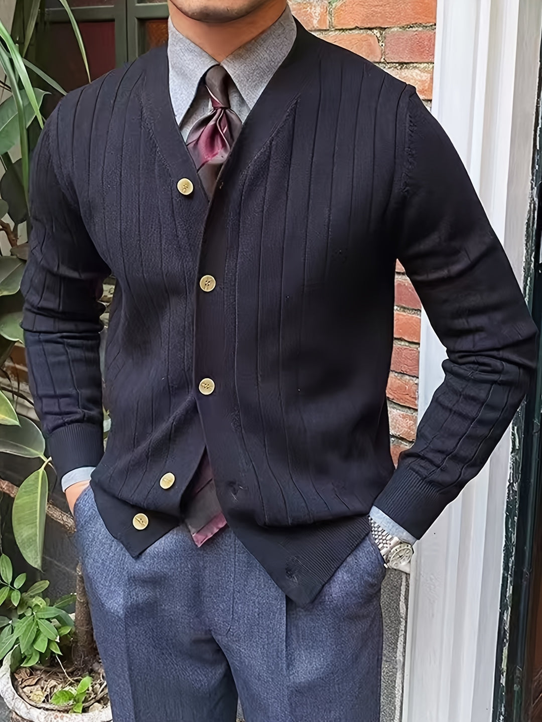 Oliver | Ribbed Button-Up Cardigan