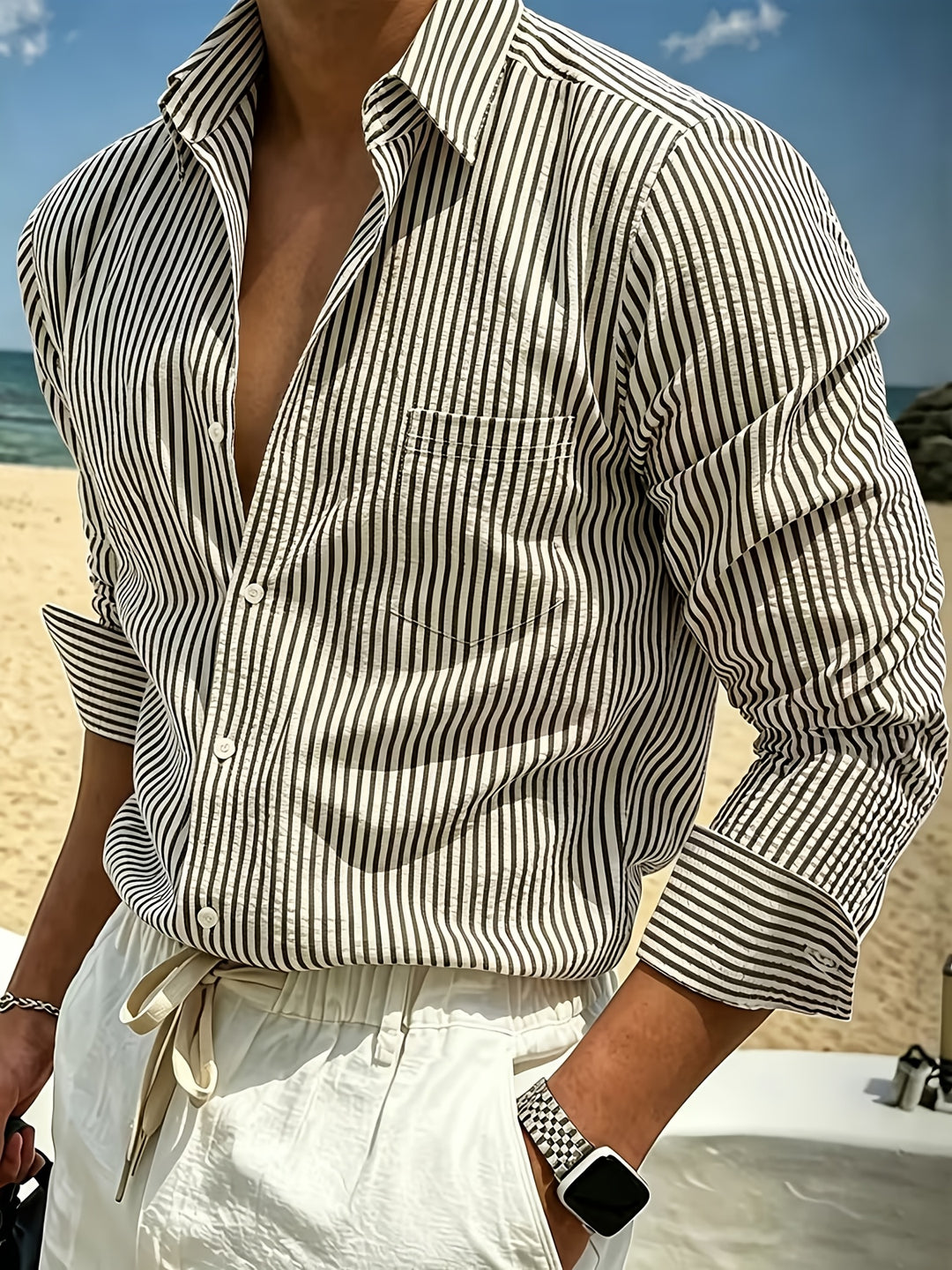 Wes | Men's Striped Long Sleeve Shirt