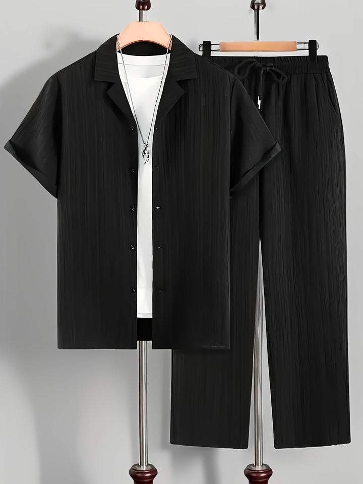 Elliot | Men's Cuban Collar Shirt & Pants Set