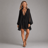 Camryn | Flowing Lace-Trim Mini Dress